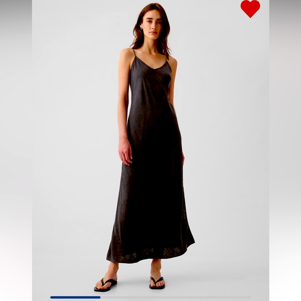 Soft rayon blend slip midi dress.